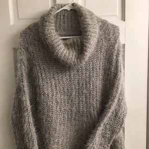 Grey Cowl Neck Sweater